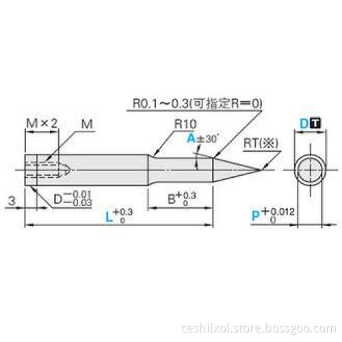 DIN Tapped Pilot Punches TiCN / HW Coating 58 - 62HRC for p